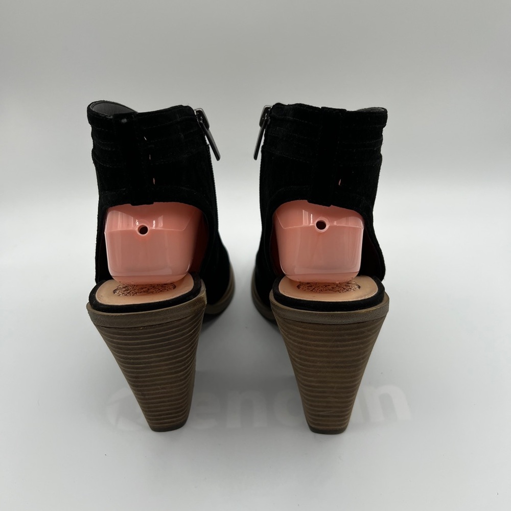 VINCE CAMUTO KORAL BOOTIES WITH A PEEP OPEN TOE And Zipper In BLACK - SIZE 10 - Picture 5 of 13